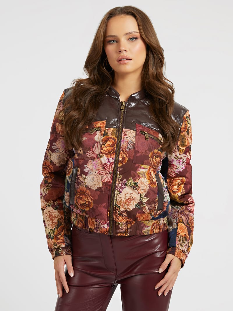 Chaqueta corta con estampado floral