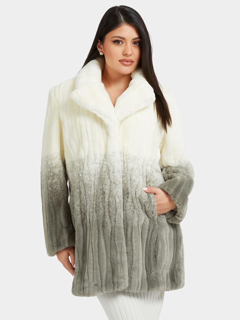 Παλτό από συνθετική γούνα ντεγκραντέ