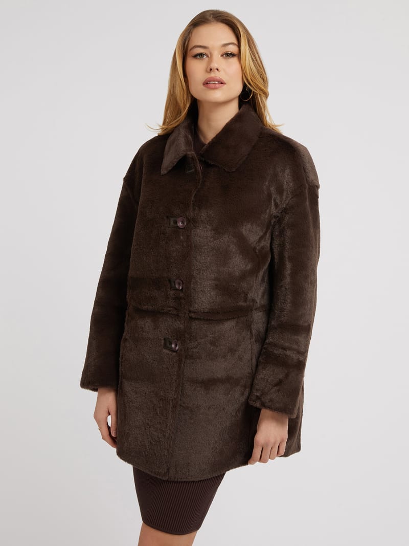 Guess faux fur coat 2025