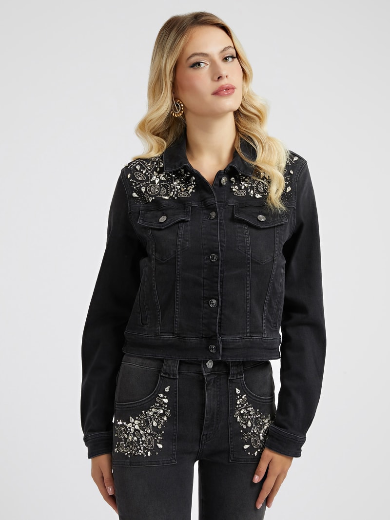 Guess embellished denim outlet jacket