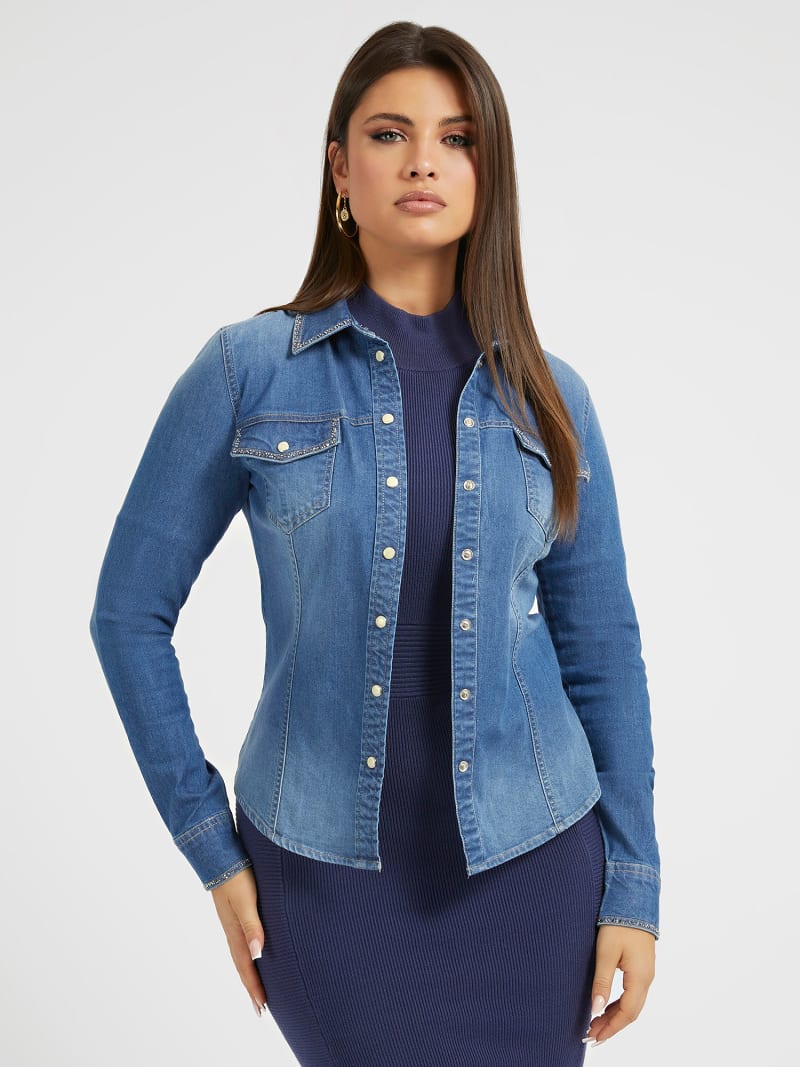 GUESS® Slim fit denim shirt Women