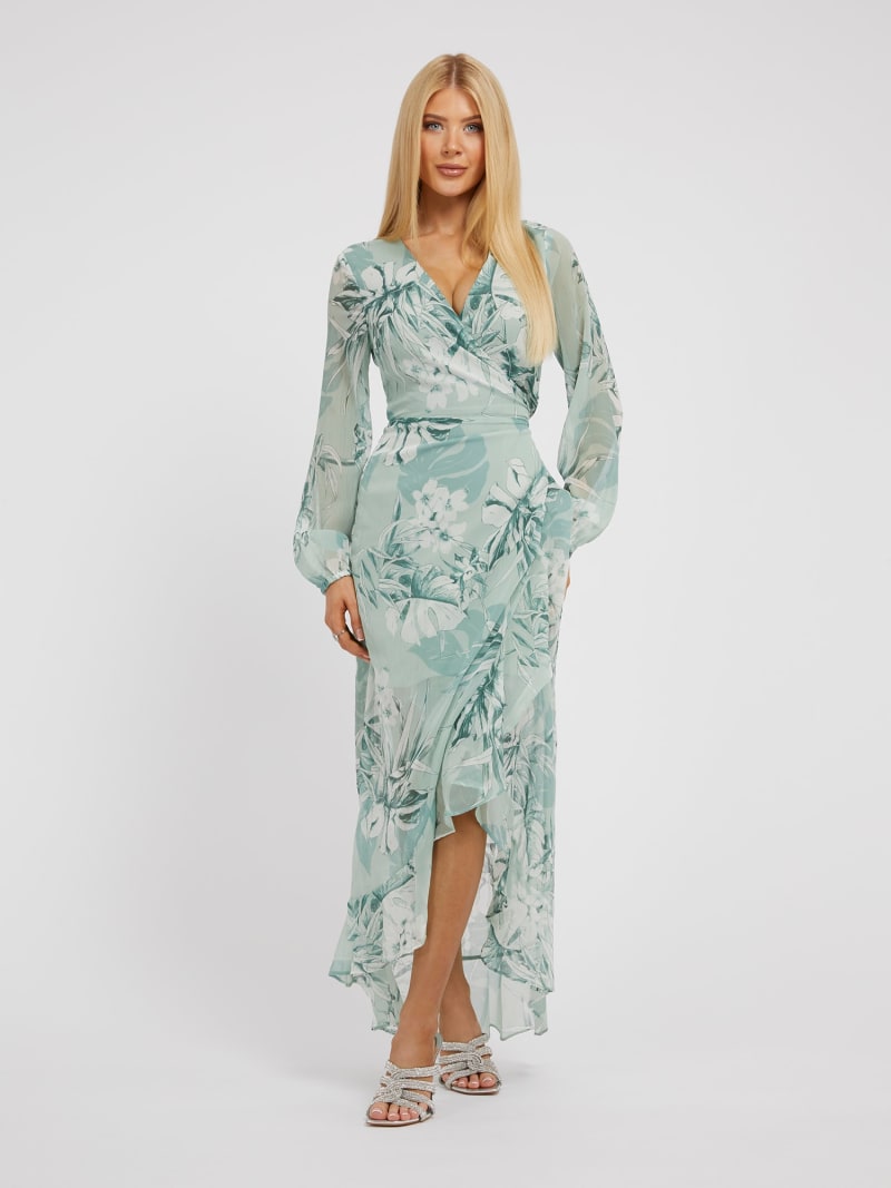 Langes Kleid mit Blumenprint