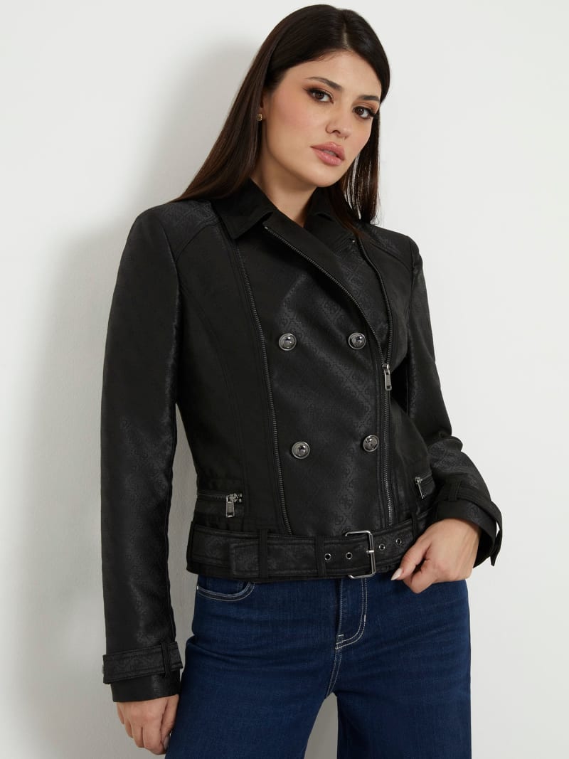Fabric biker jacket womens sales