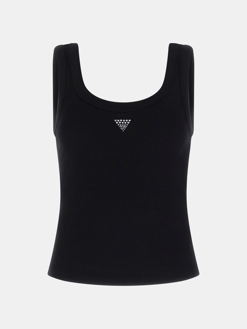 岩田剛典　GODONLYKNOWS WOMEN'S LOGO TANK TOP Elodie Ribbed Logo Tank | GUESS Factory