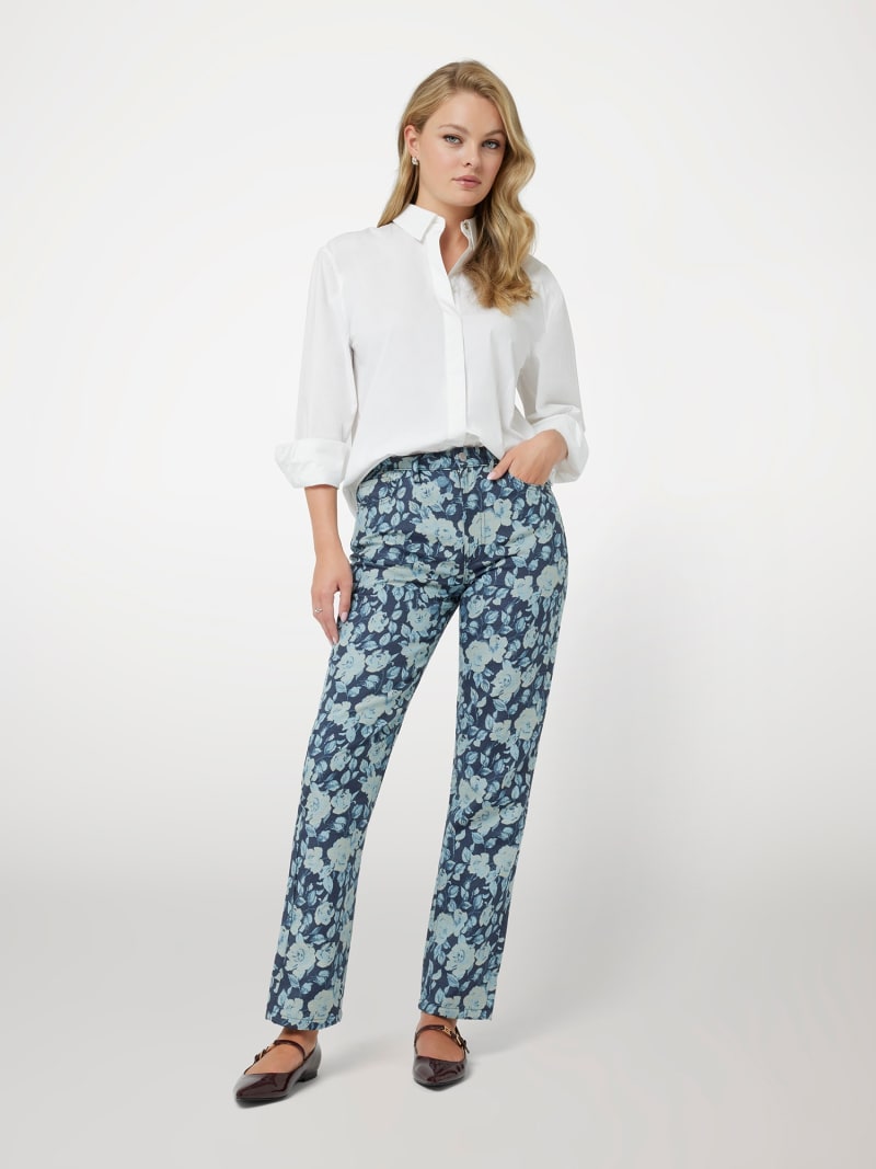 GUESS Floral jacquard denim pant Women