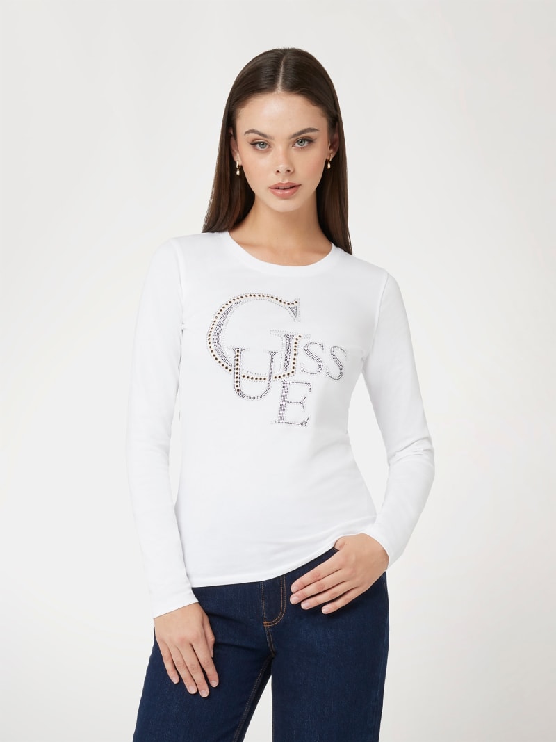 T shirt manche longue guess femme on sale