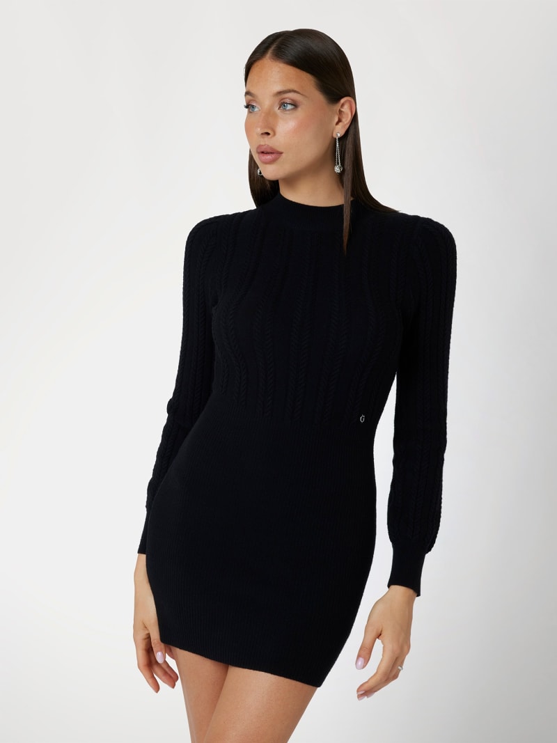 Mini abito in maglia a trecce