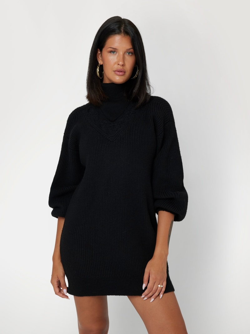 Relaxed fit mini trui jurk