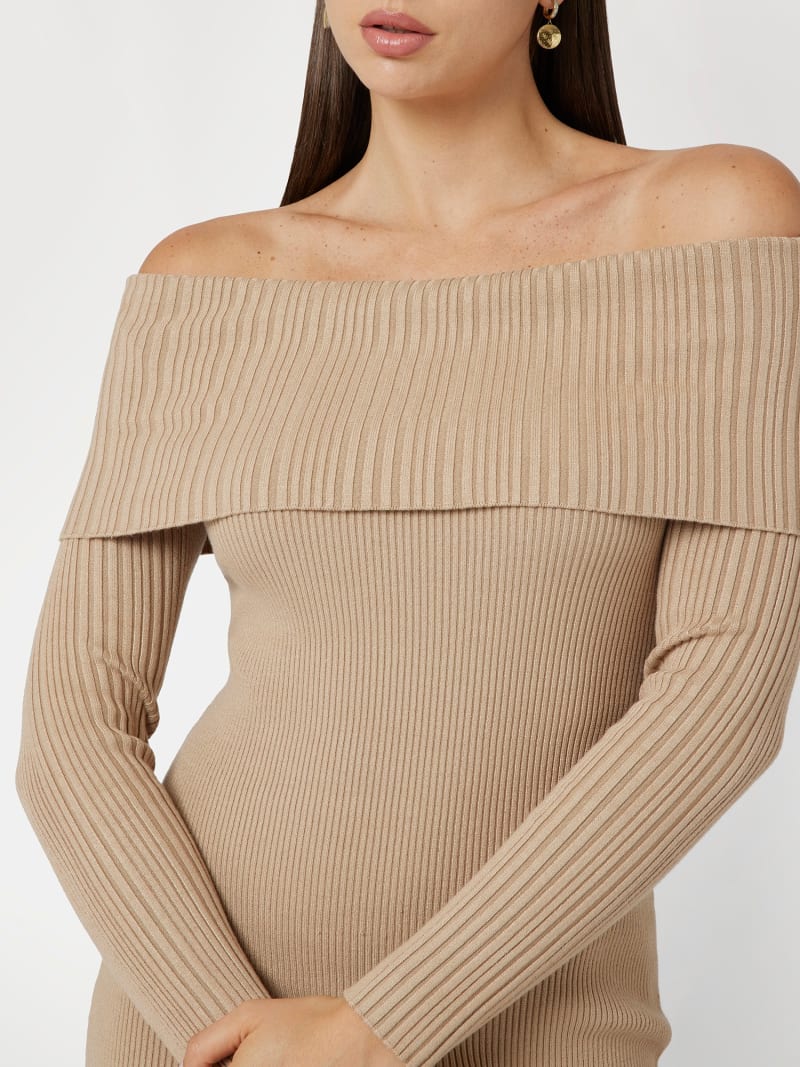 GUESS Off shoulder sweater mini dress Women