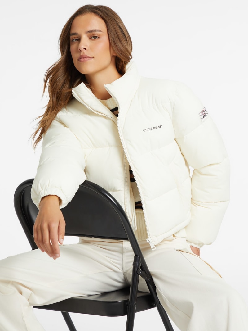 Womens cropped puffer jacket cheap