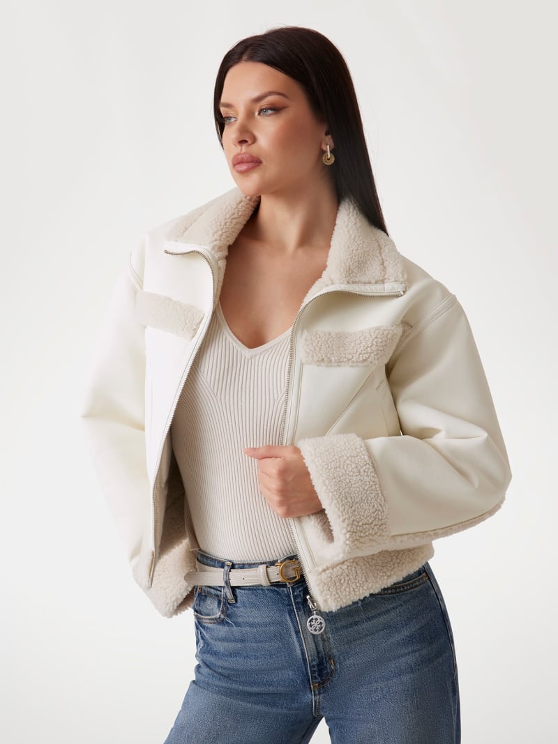 Reversible faux leather jacket