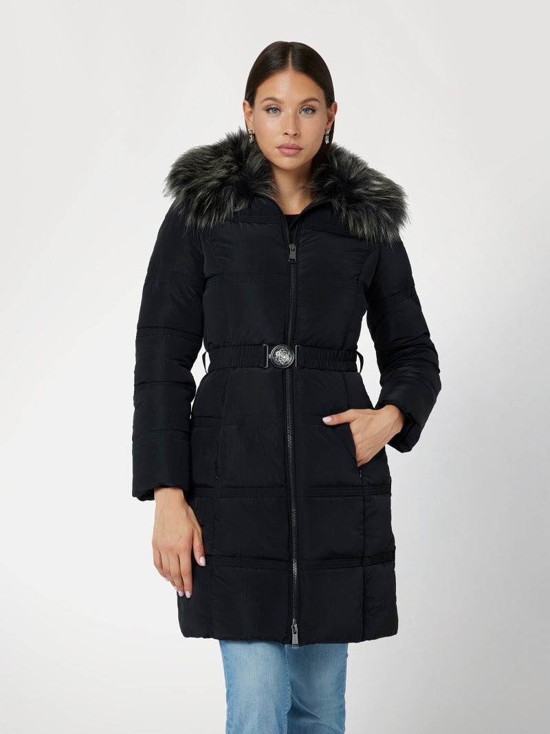 Doudoune femme col fourrure noir new arrivals