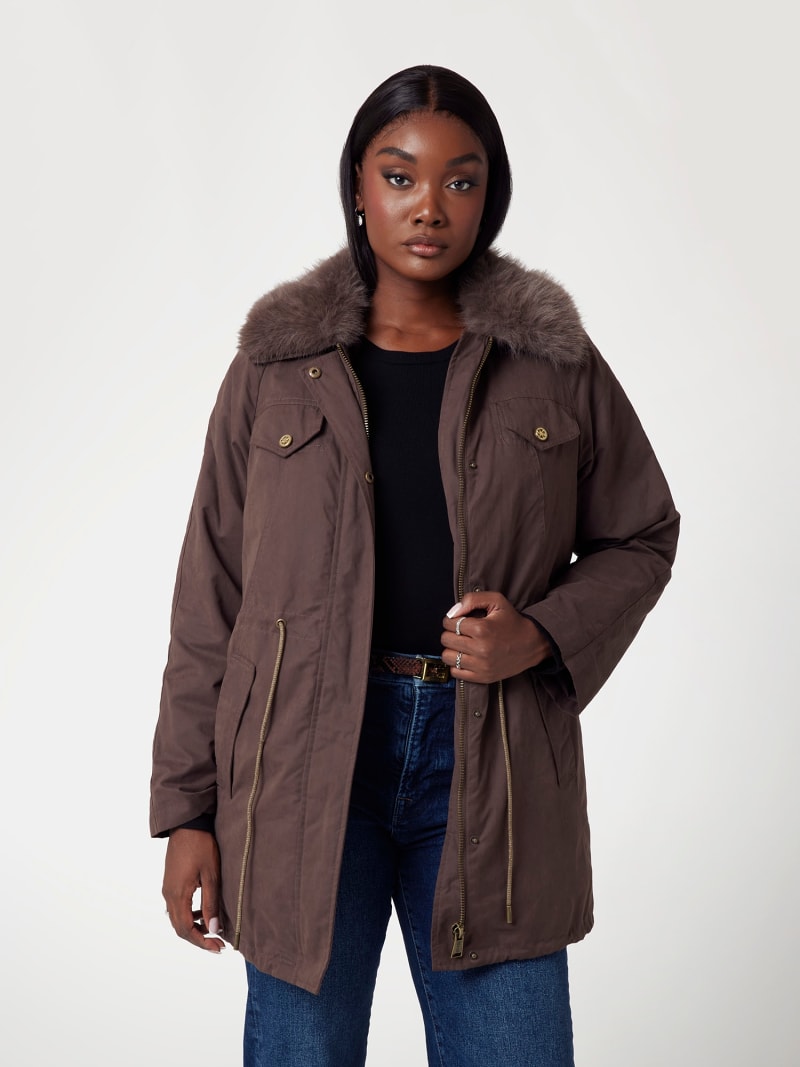 Parka col fourrure synthetique