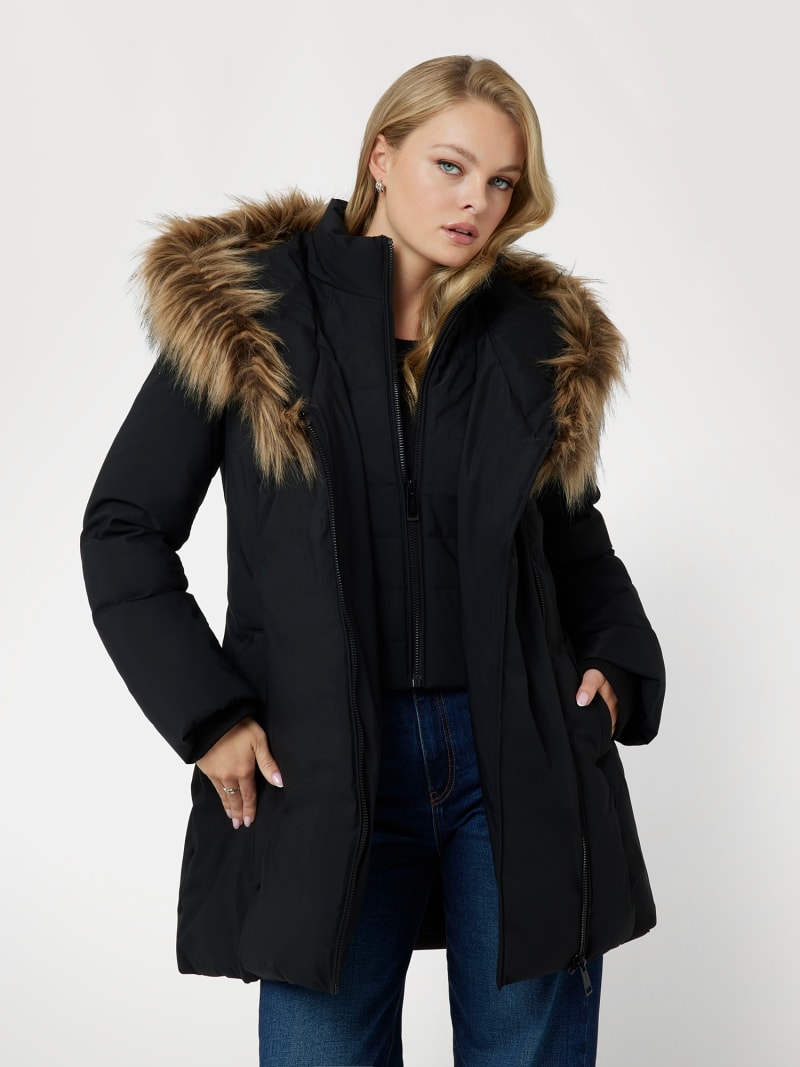 GUESS Faux fur hood puffer Women