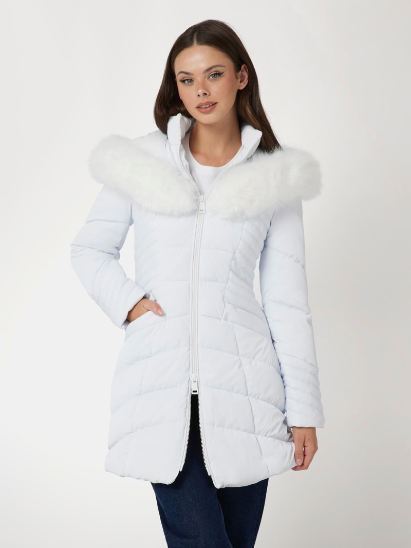 Steppjacke mit Kunstpelz-Kapuze
