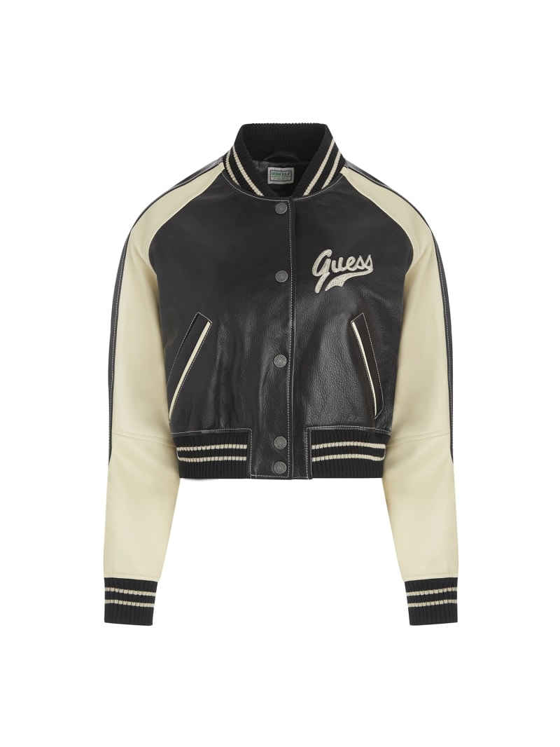 Black and white guess jacket best sale