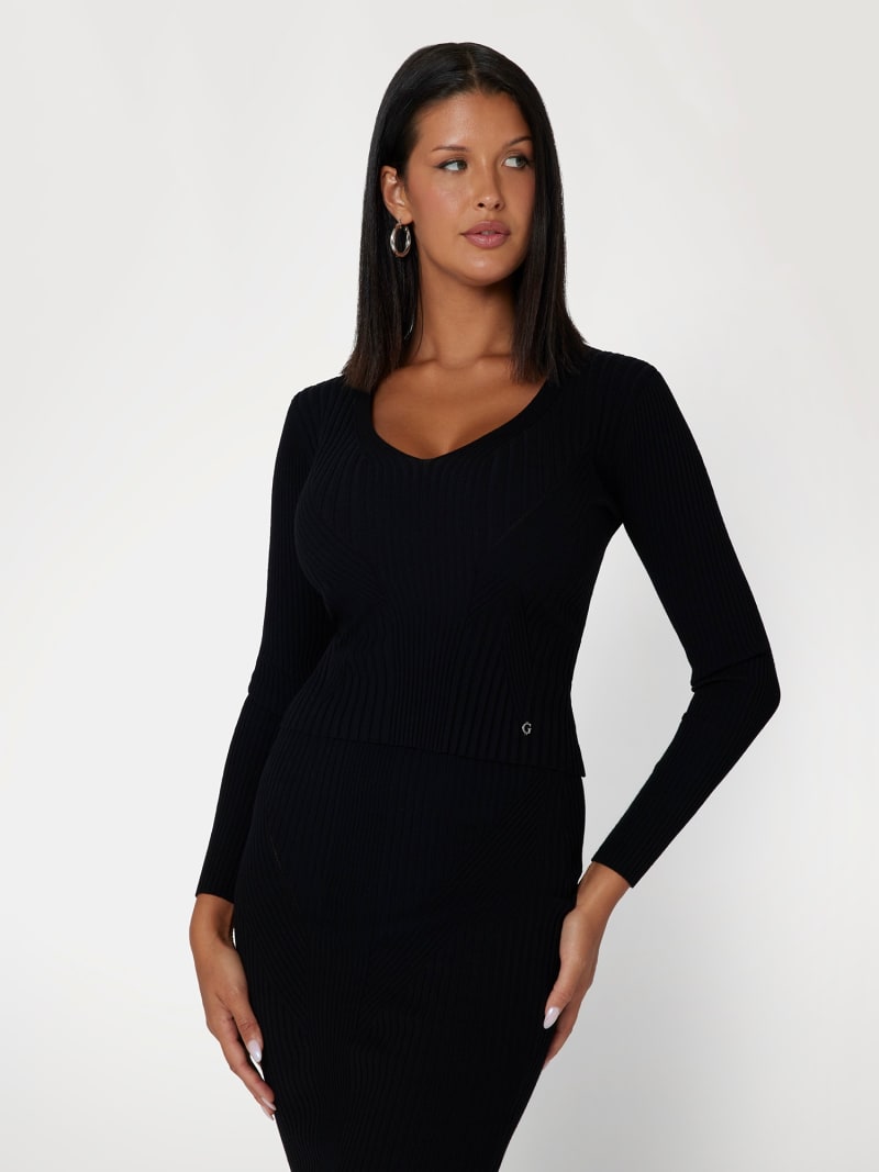 Rib knit sweater