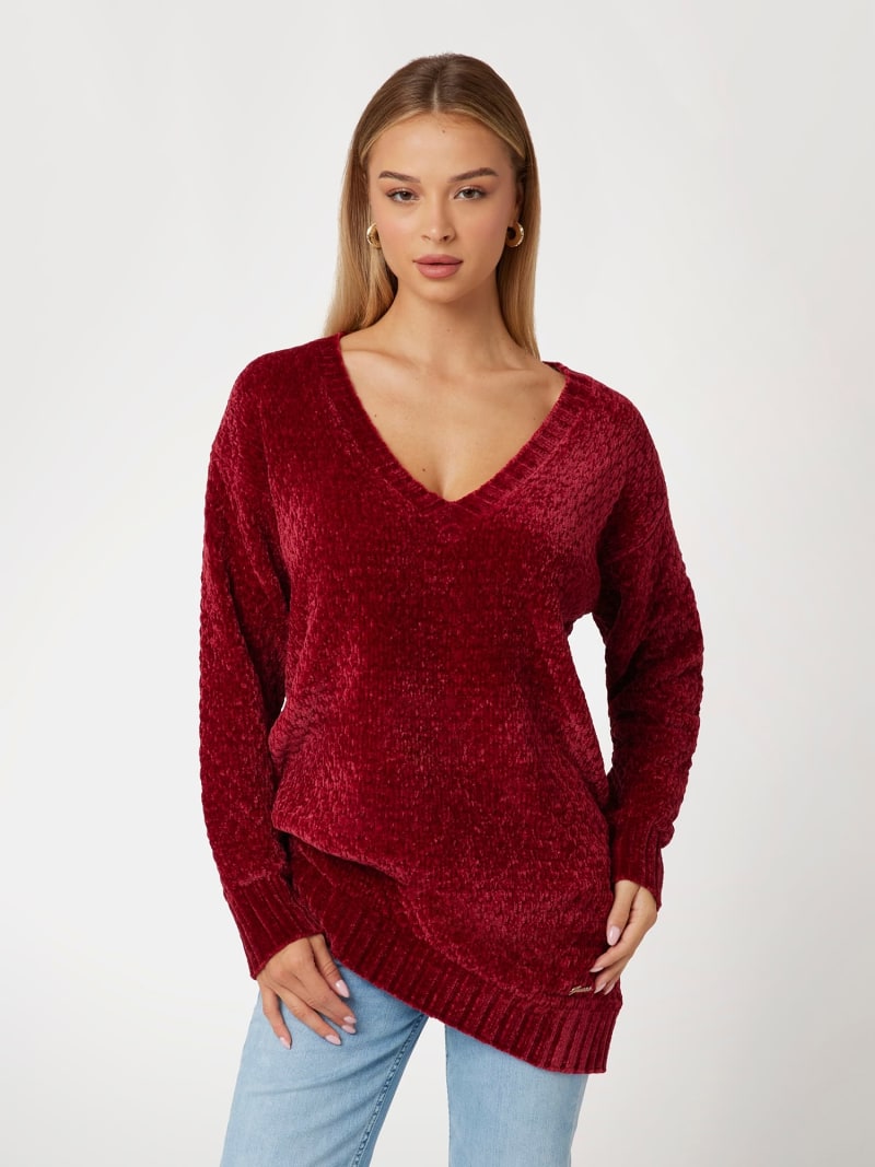 Chenille sweater v neck shop