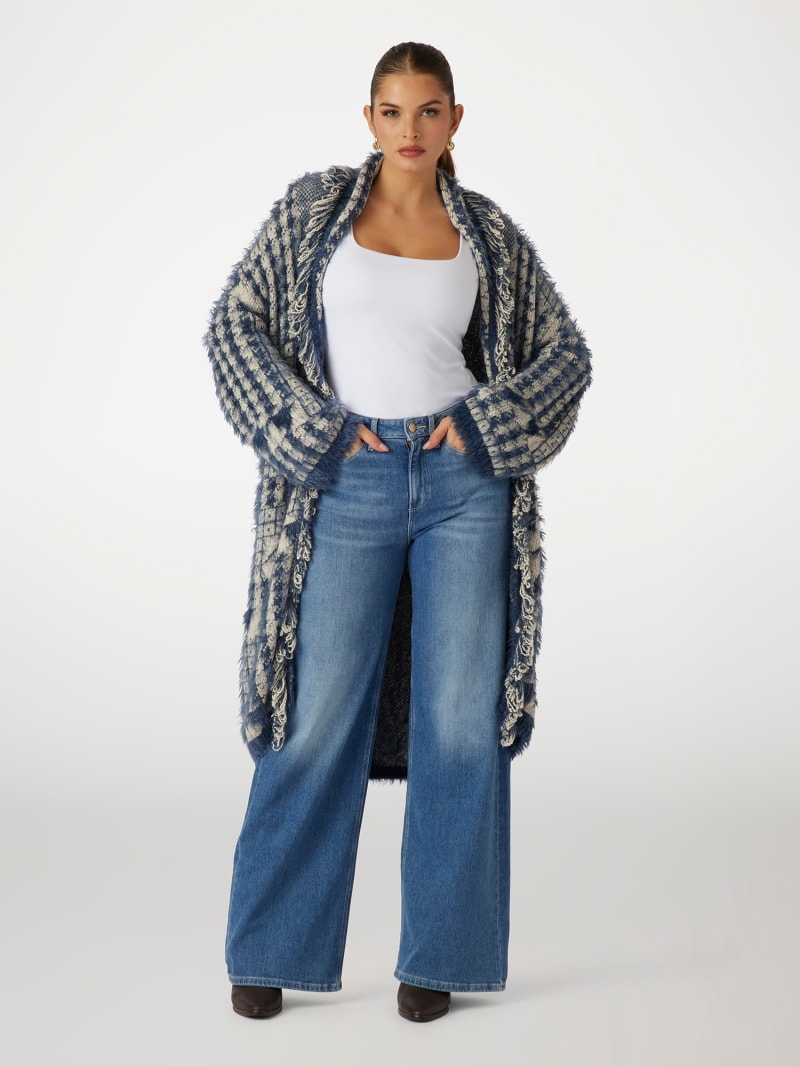 GUESS® Fringed patchwork cardigan Women