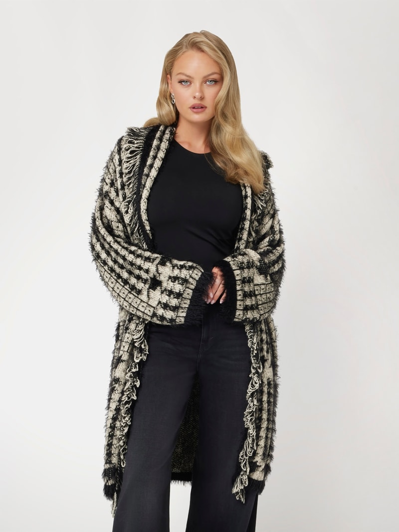 GUESS® Fringed patchwork cardigan Women GUESS® Fringed patchwork cardigan Women