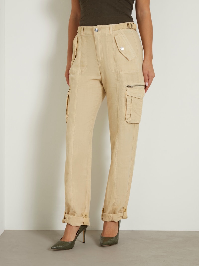 Linen blend cargo pant