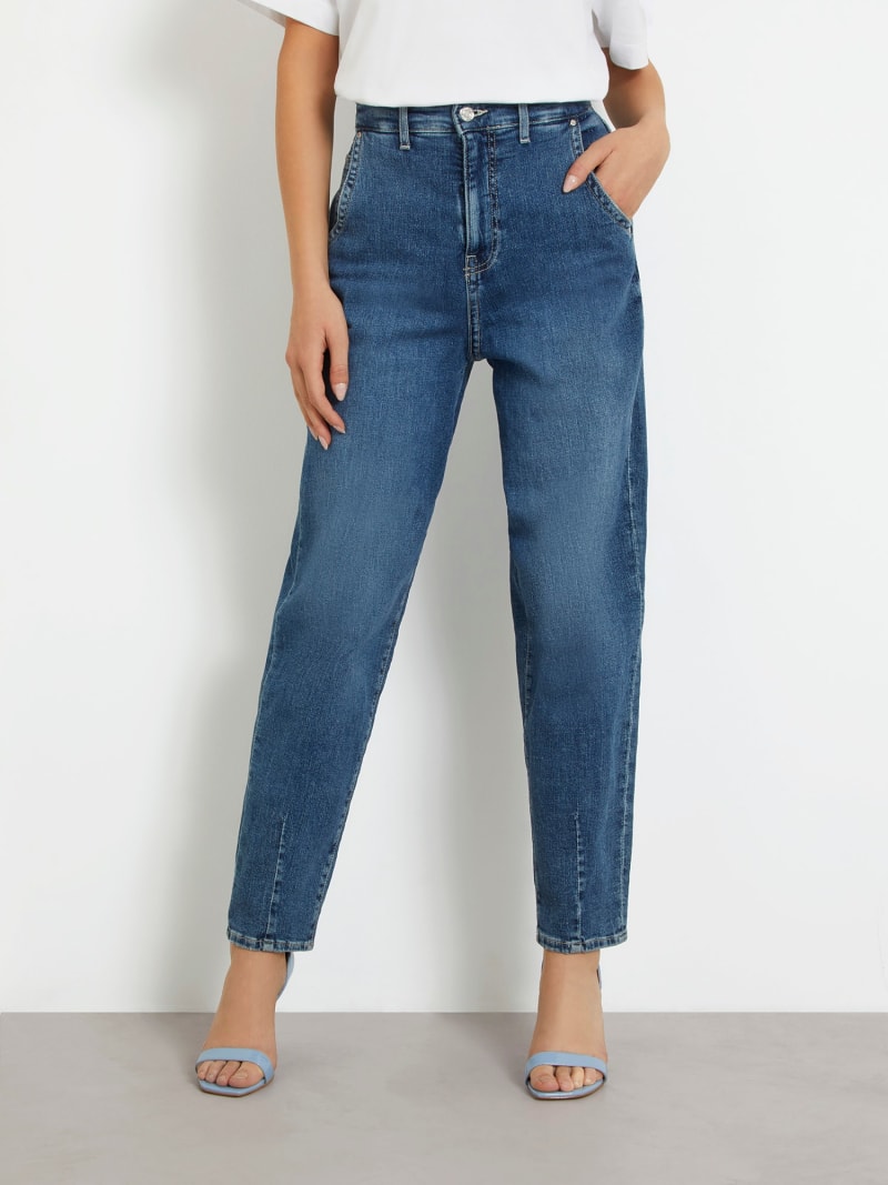 Jean decontracte taille haute