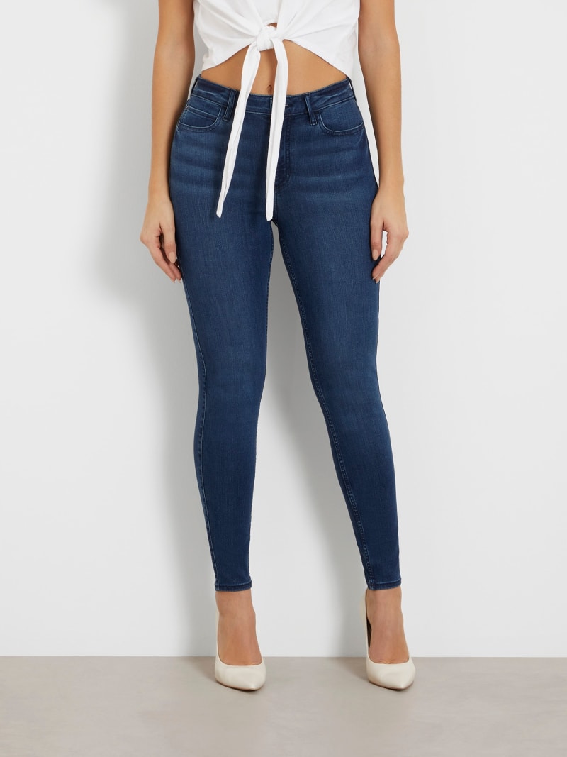 vaqueros delgados para las mujeres skinny talle alto azul denim