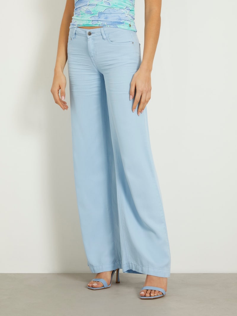 Mid rise wide leg pant