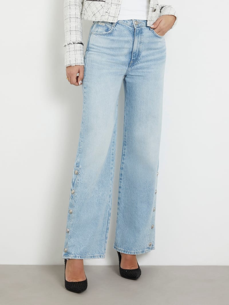 High rise wide leg denim pant