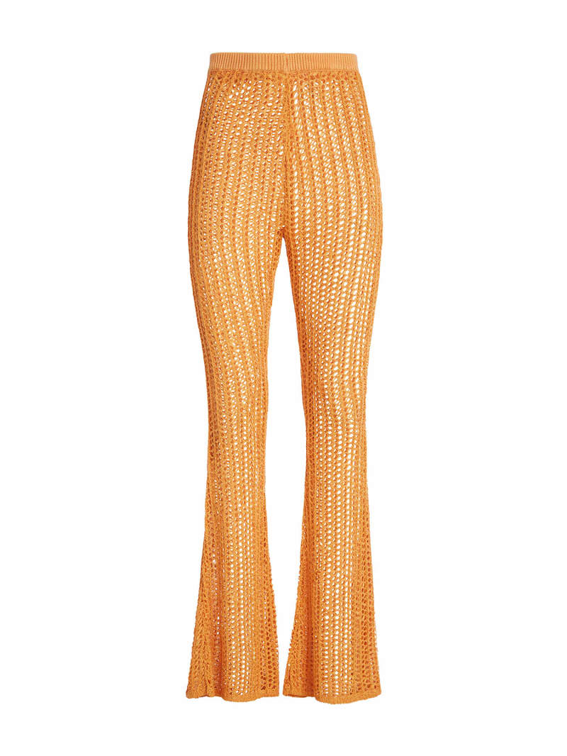 Medium Size Black Open Edit Sheen Knit Flare Pants