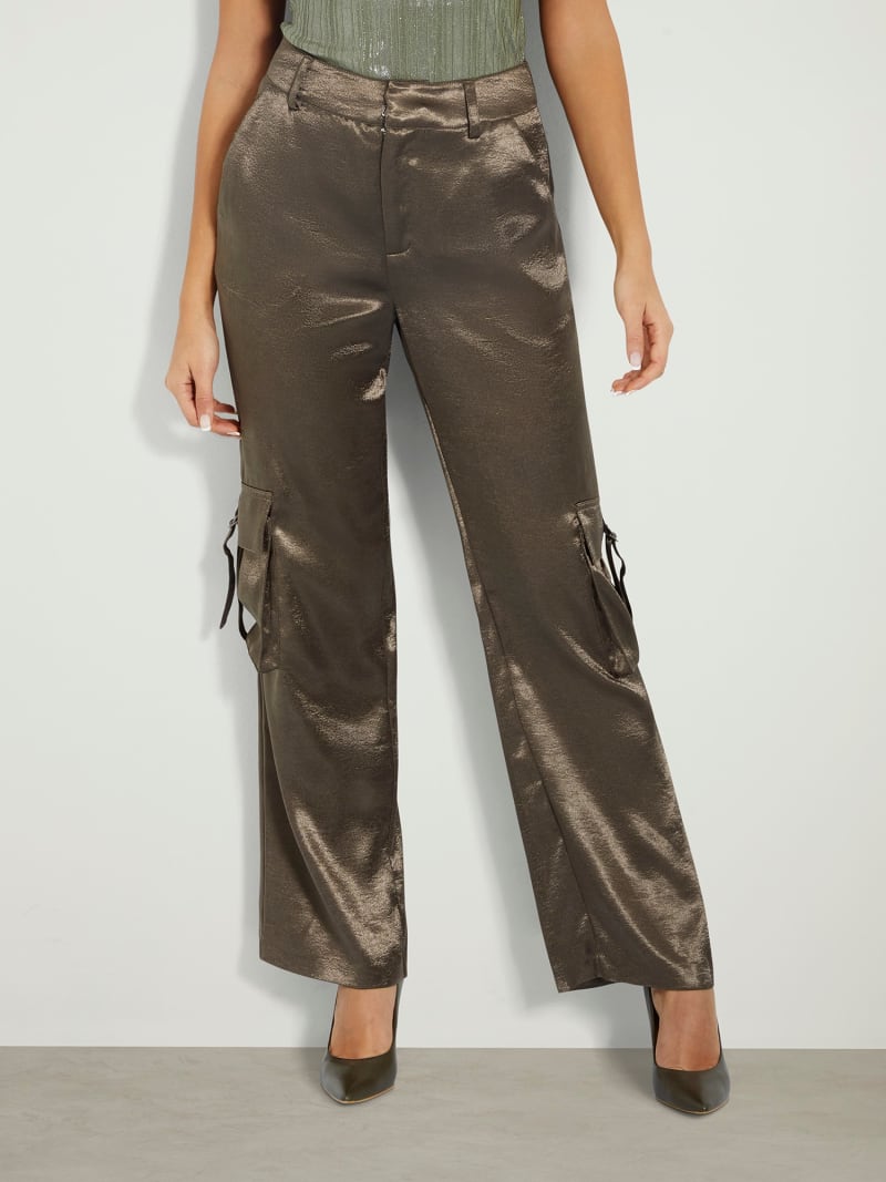 Womens satin cargo pants sales