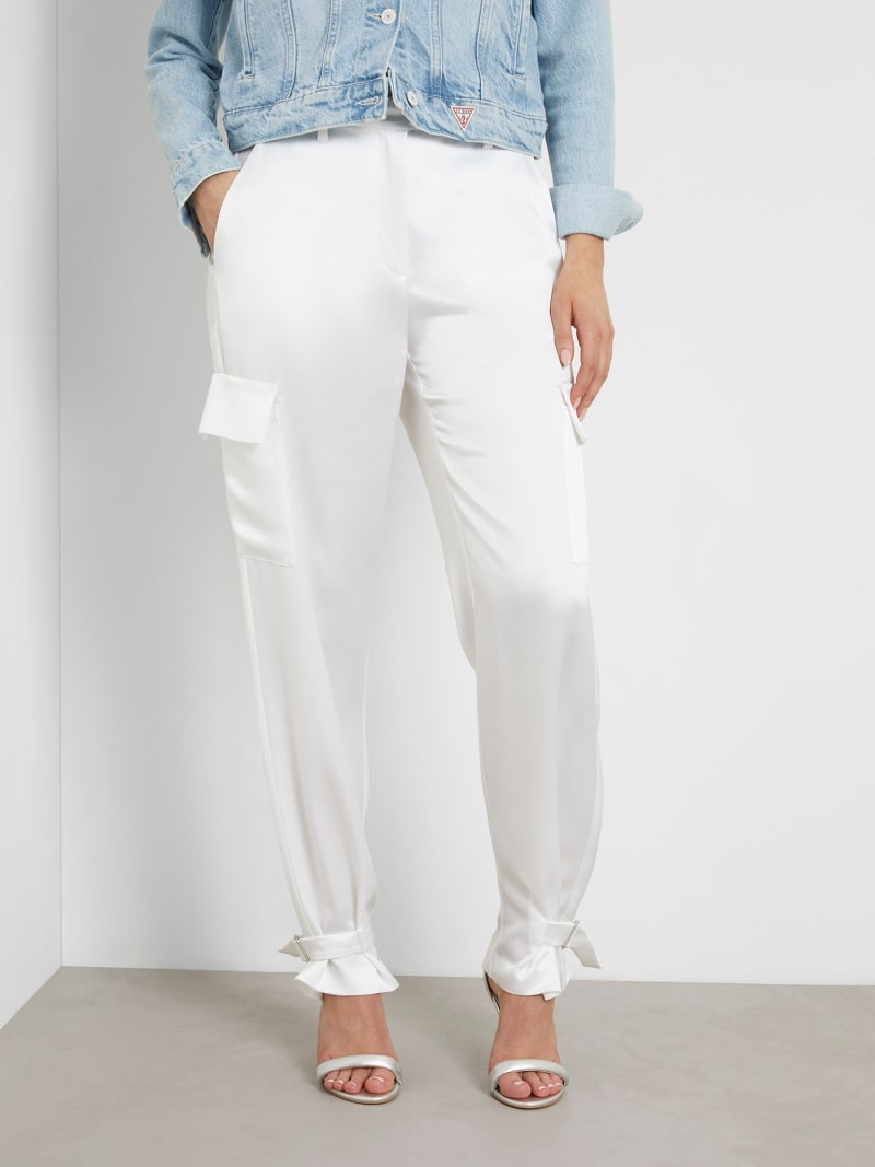 Pantaloni cargo in satin