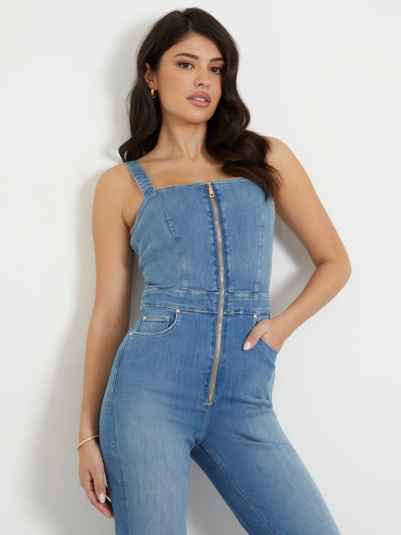 Jeans-Jumpsuit im Bootcut-Schnitt