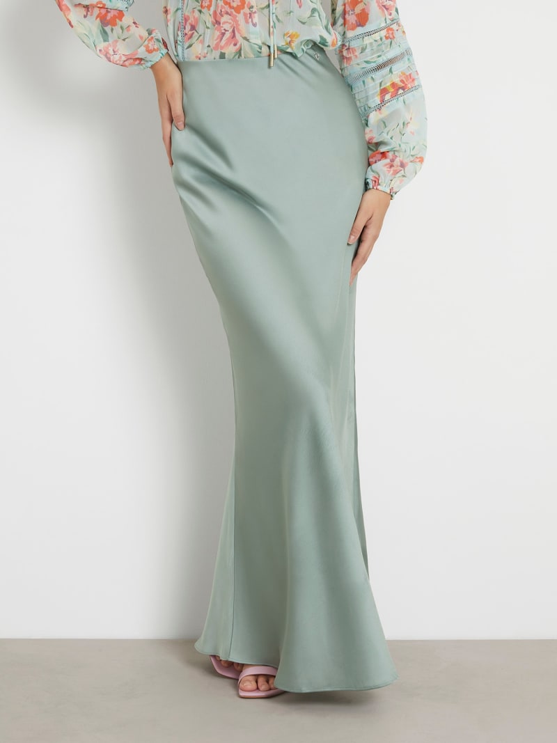 Satin long skirt