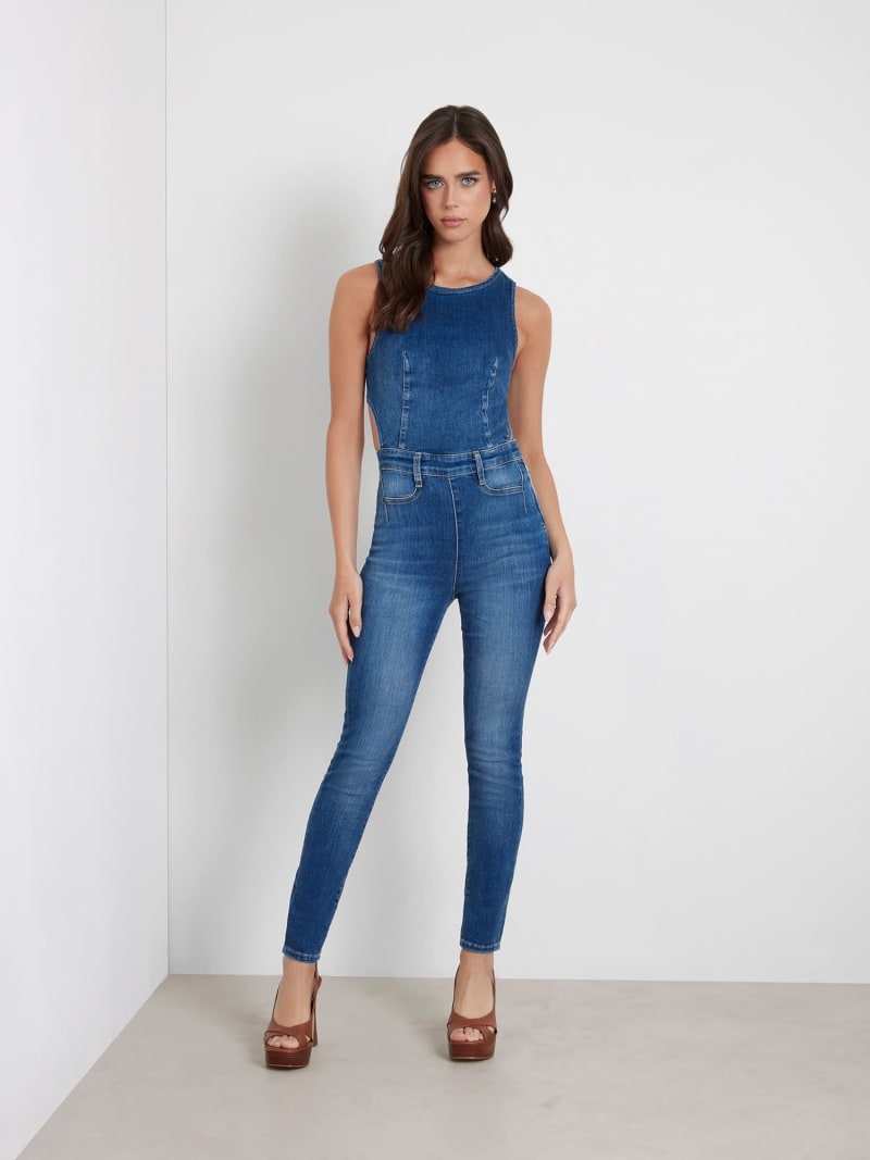 Skinny denim jumpsuit