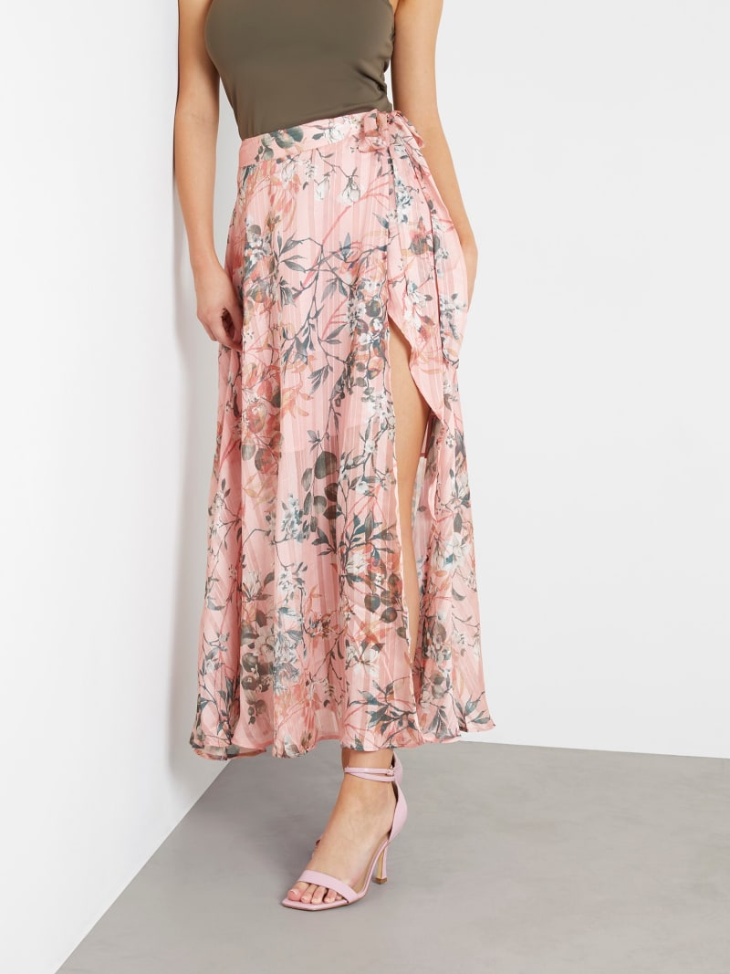 All over print long skirt