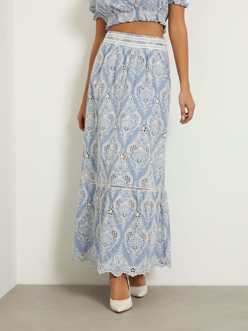 Embroidered long skirt