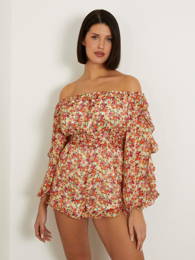 Guess floral jumpsuit best sale