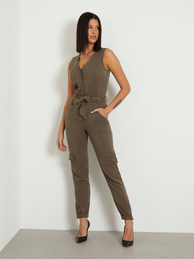 Khaki jumpsuit womens discount