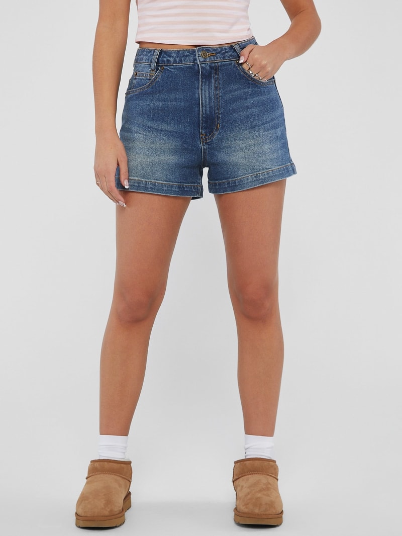 High Waist Jeans-Shorts