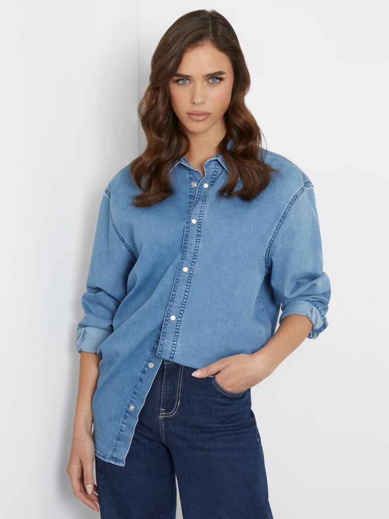 Relaxed fit denim shirt