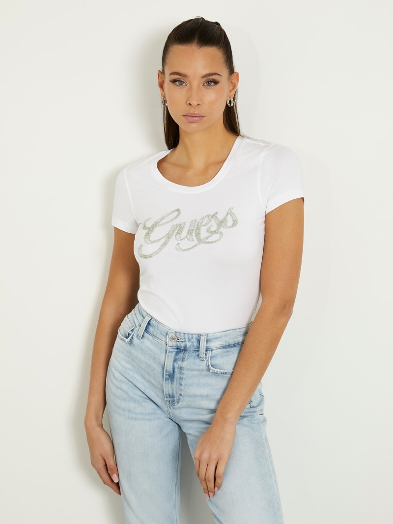 Rhinestones front logo t-shirt