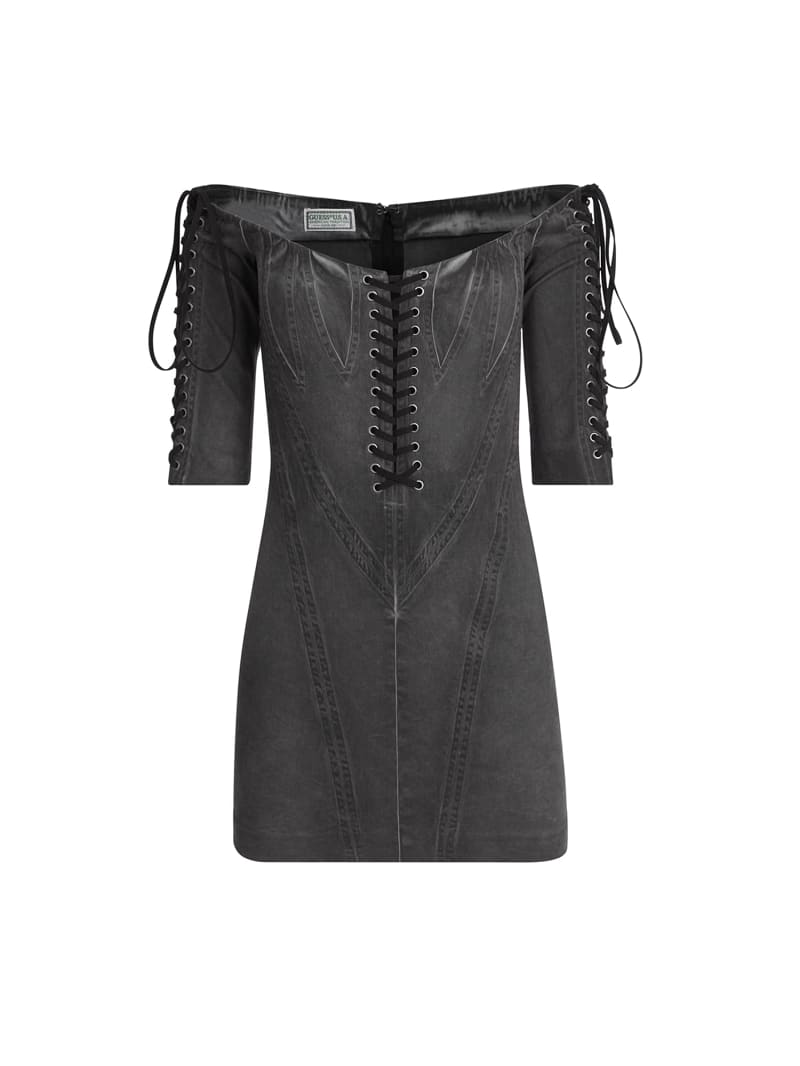 Lace up mini dress