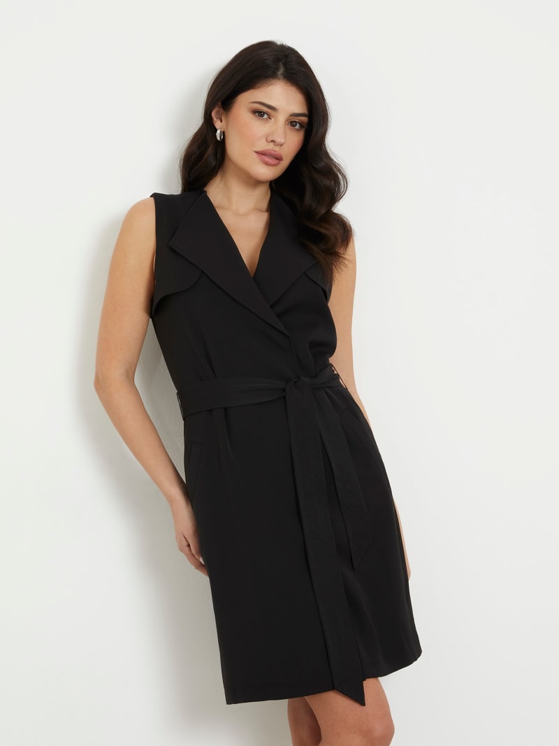 Belted mini wrap up dress