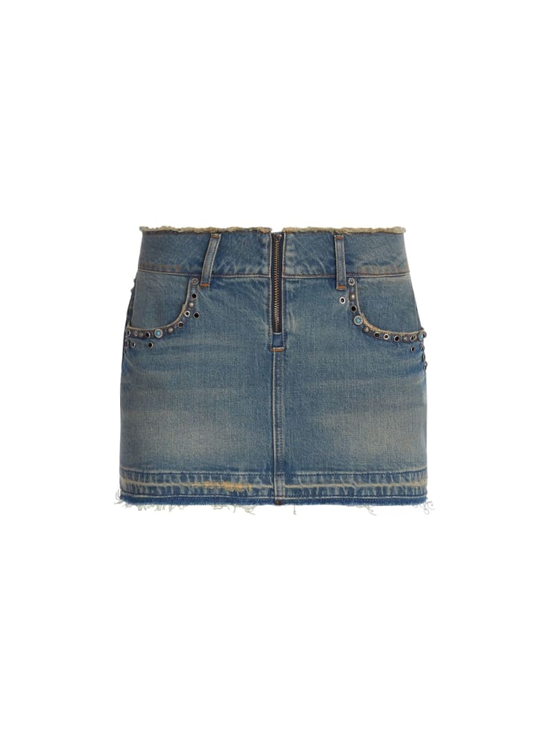 Studs denim mini skirt