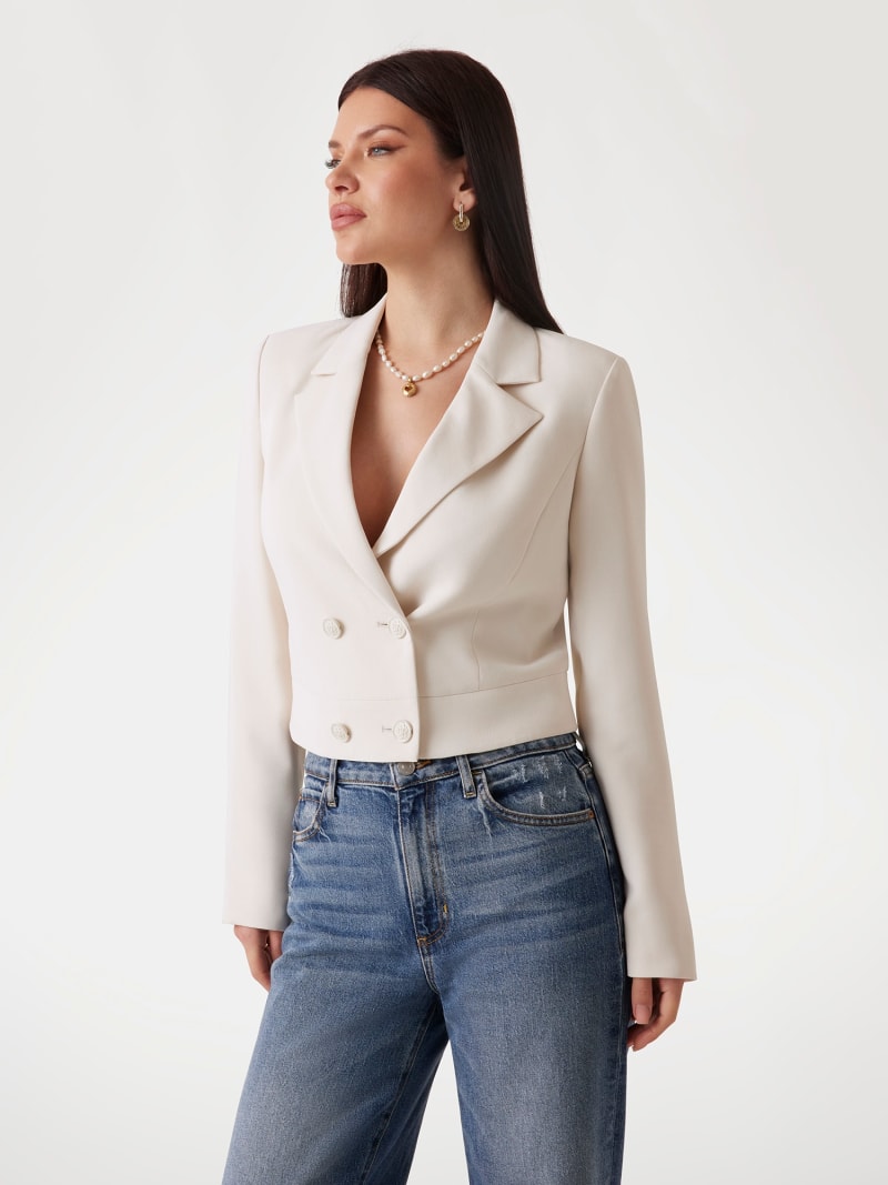 Double breasted cropped blazer