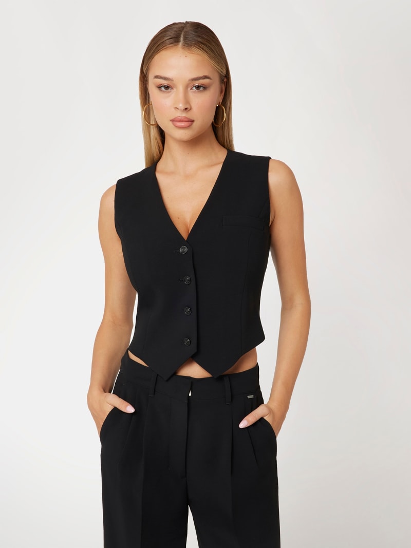 Black blazer vest cheap