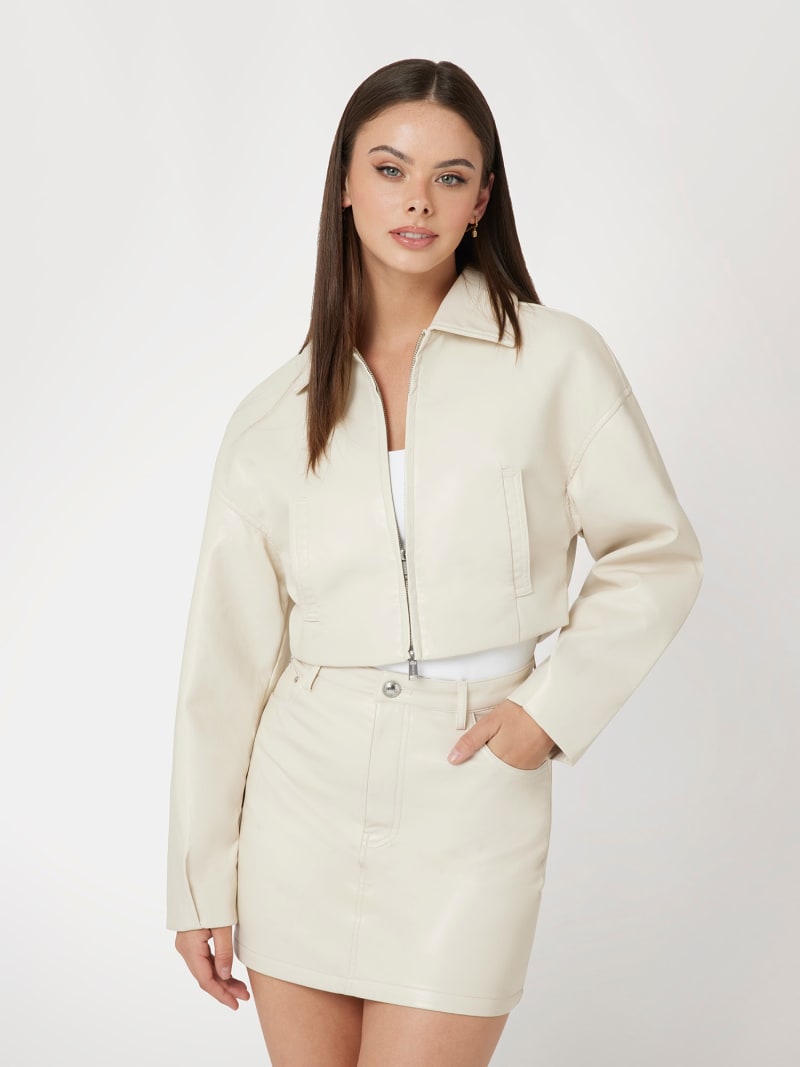Giacca similpelle cropped
