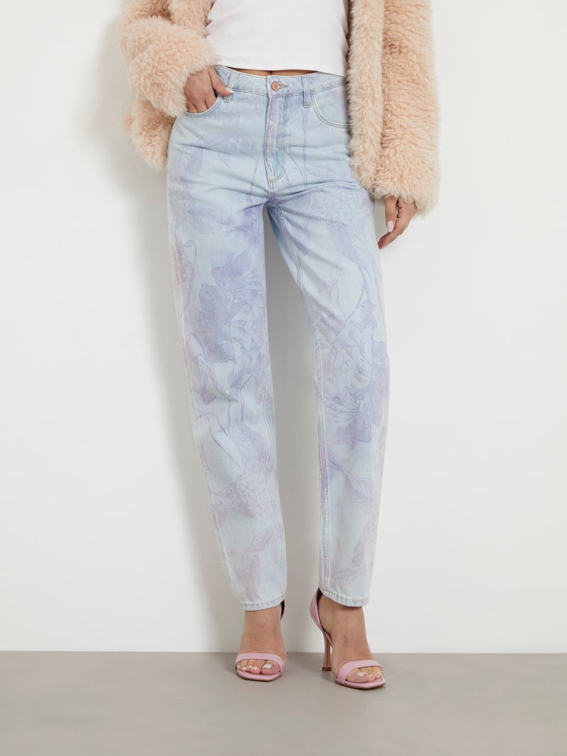 Printed mom denim pant