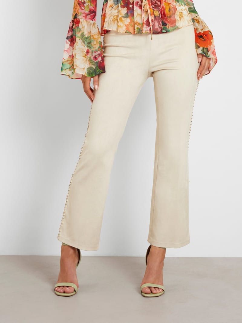 Faux suede flare pant